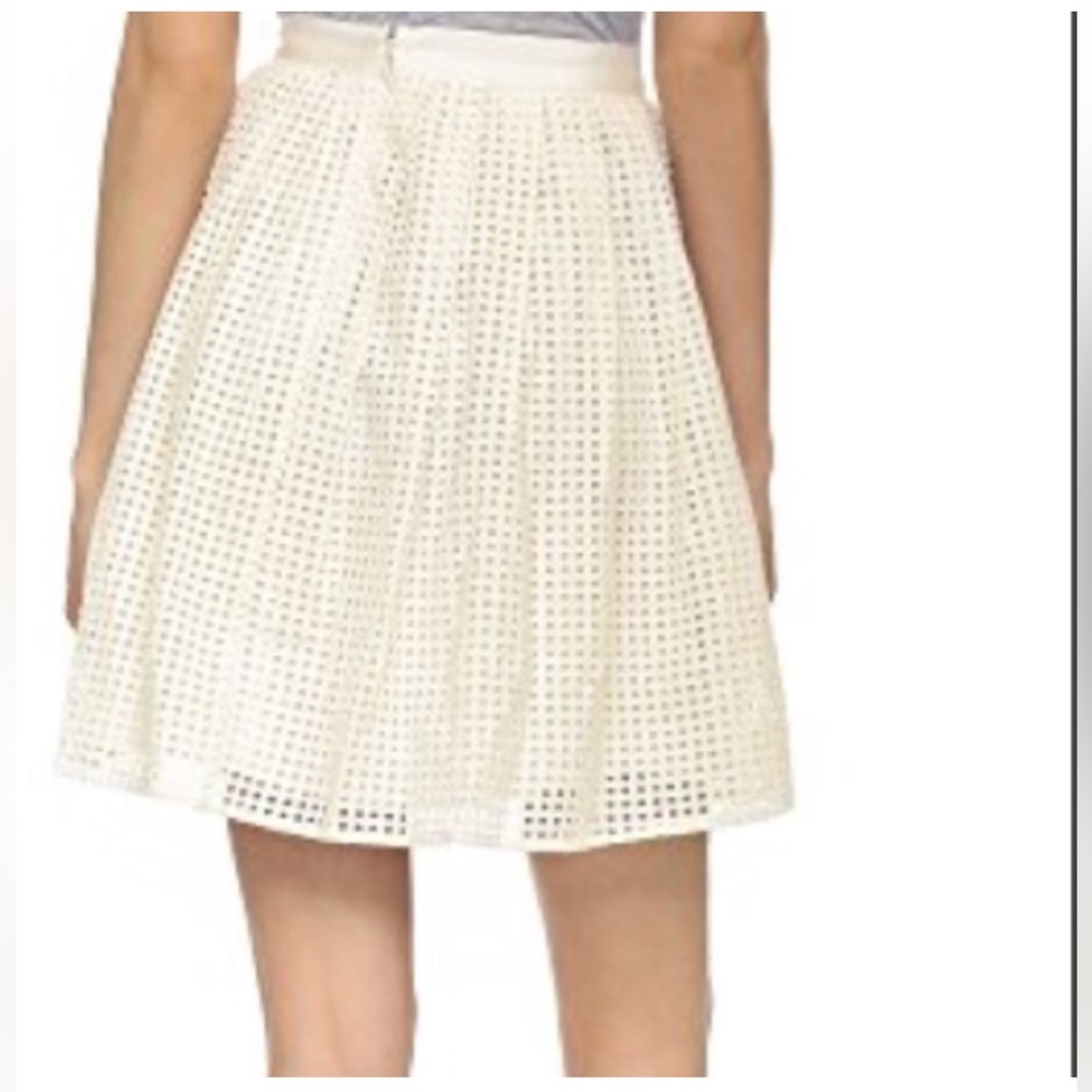 Joie cream skirt flare womens Lissome Pleated Eyelet A-Line Skirt - Picture 2 of 5
